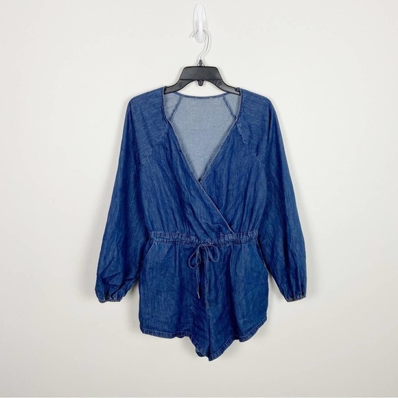 Lovers and Friends Junie Romper in Denim Blue - Picture 2 of 14